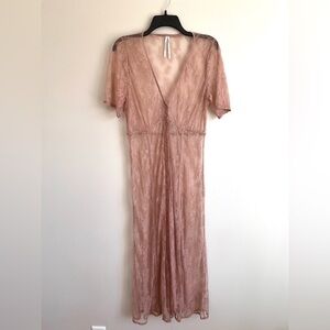 Sheer Lace Button down Dress